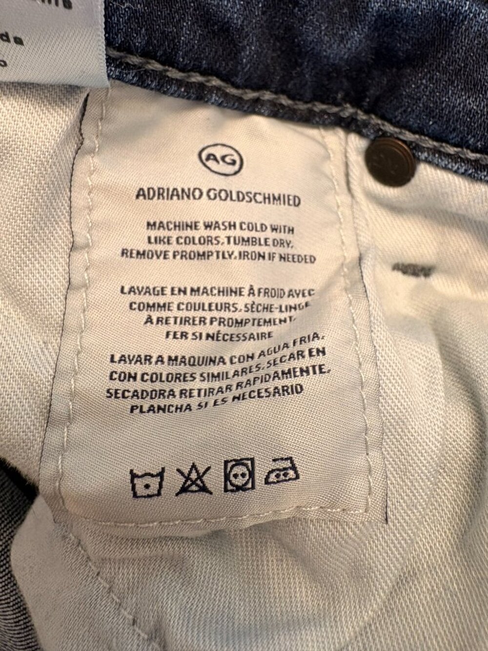 AG Adriano Goldschmied Harper Raw Hem Straight Jeans Medium Wash 28R - Picture 7 of 9